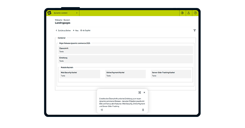 Content-Management-System dynamic content